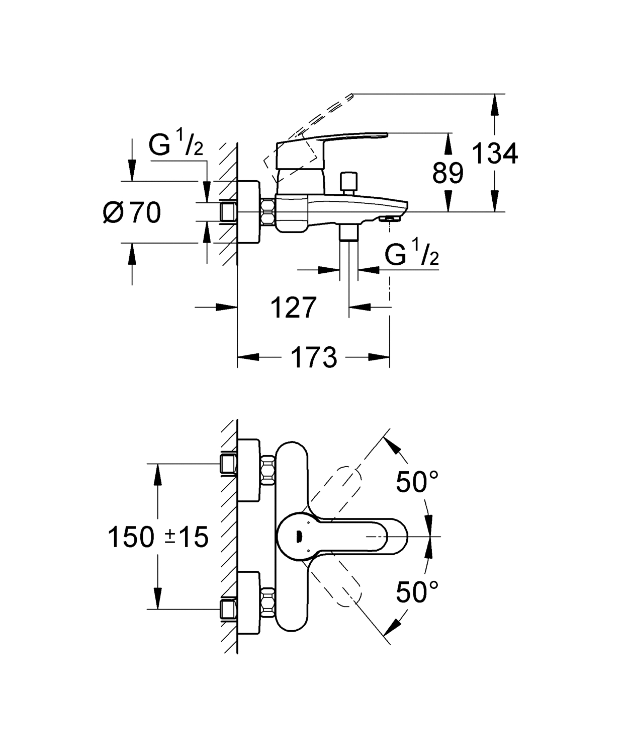 Mitigeur bain-douche Eurostyle Cosmopolitan 32228002 Grohe