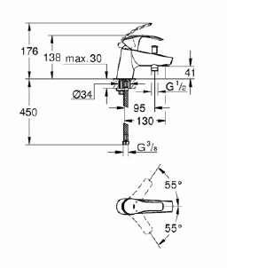 Mitigeur bain-douche Eurosmart C2 - Monotrou Grohe