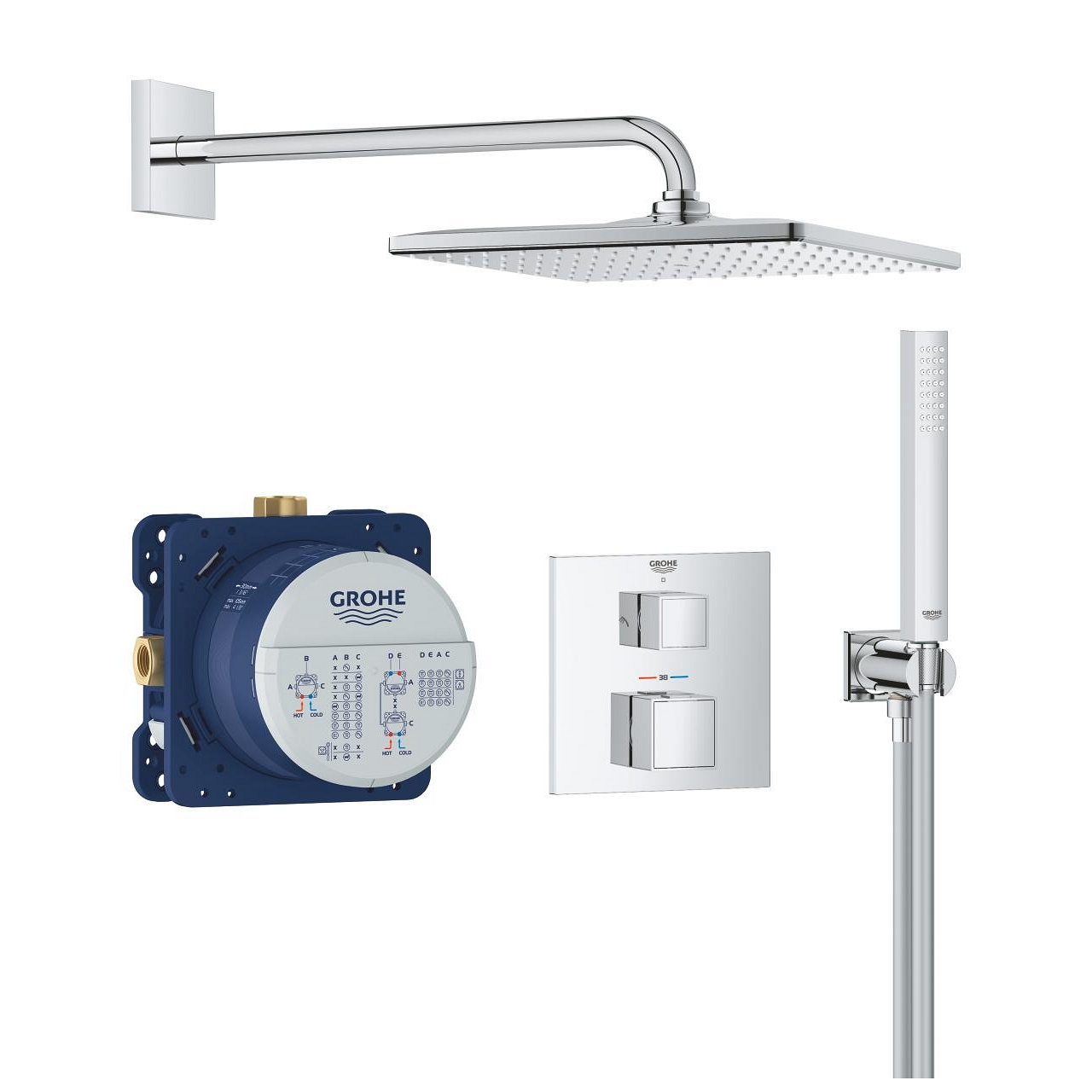 Pack encastré Grohtherm Rainshower Mono Cube 310 mitigeur Cube Grohe