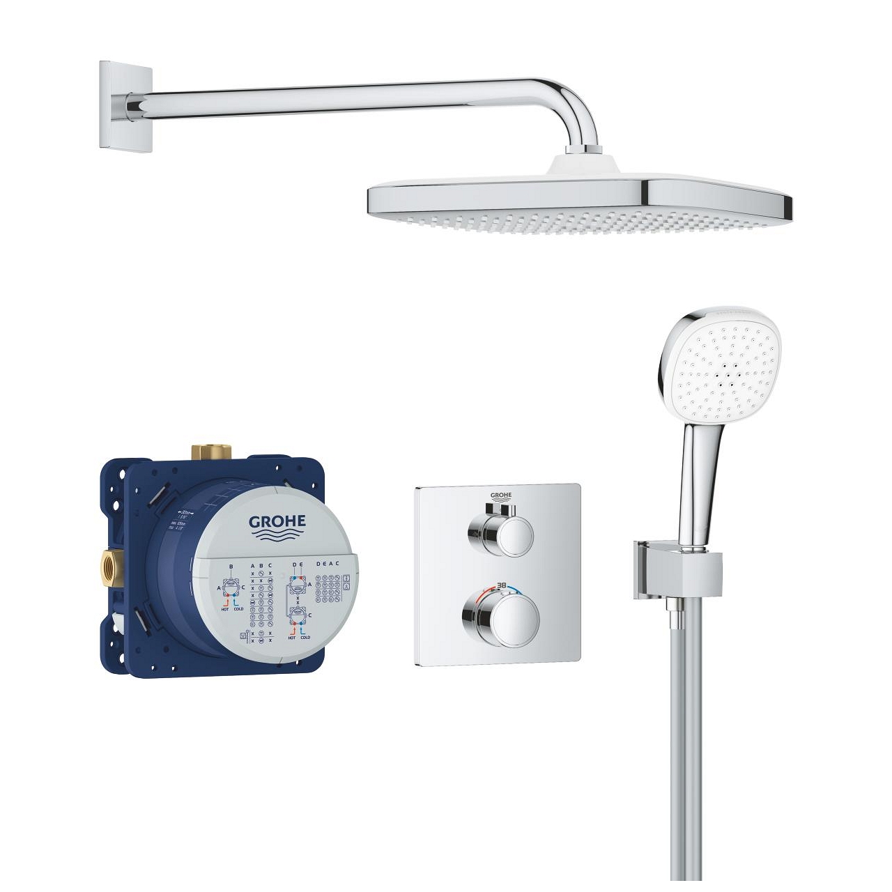 Pack encastré Grohtherm Tempesta Cube 250 Grohe