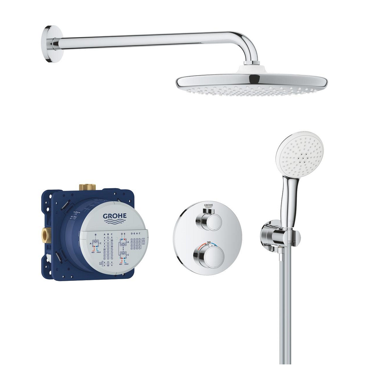 Pack encastré Grohtherm Tempesta 250 avec Smartbox Grohe