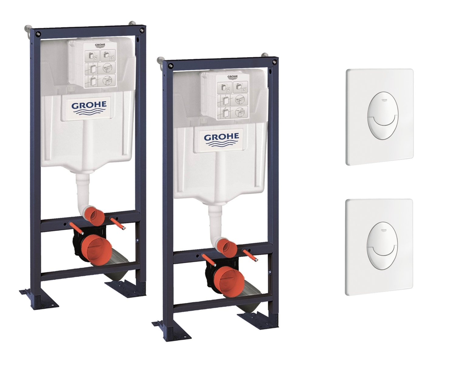 Lot de 2 bâti-supports Rapid SL + 2 Plaques Skate Air Grohe
