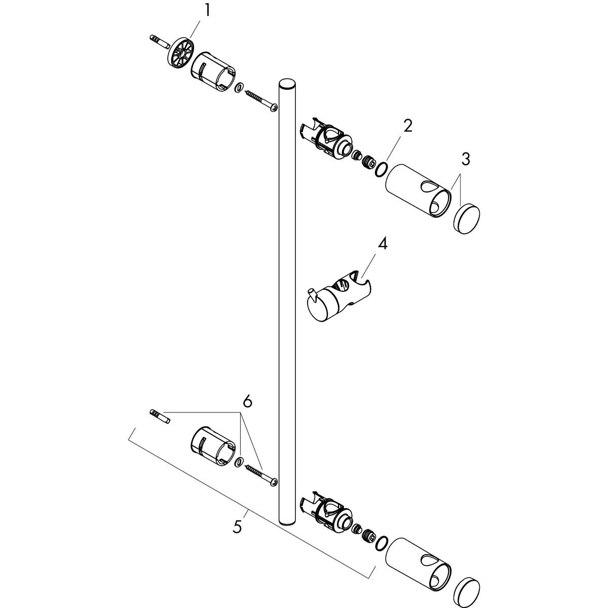 Kit de fixation pour barre de douche 95365000 Hansgrohe