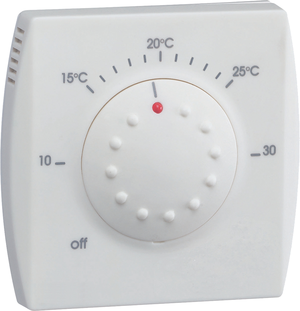 Thermostat ambiance électronique semi-encastré chauf eau ch entrée abaiss 230 V Hager