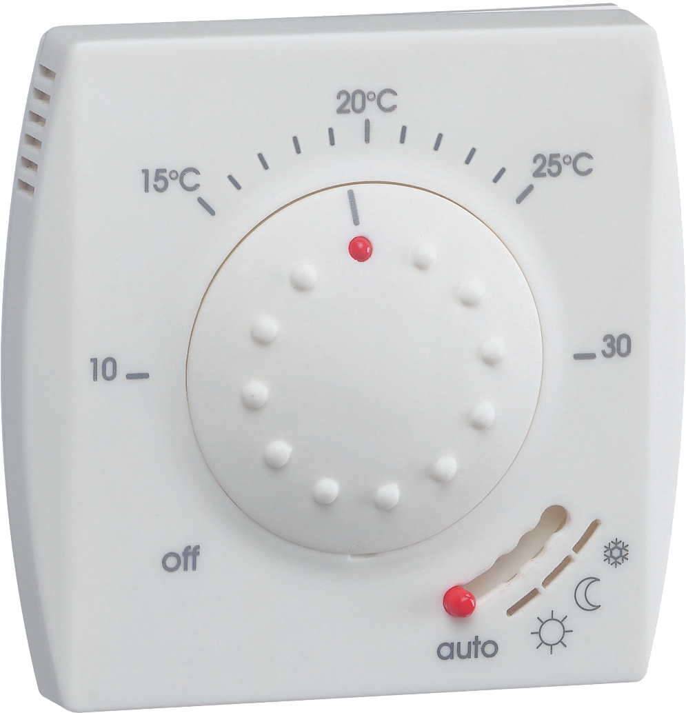 Thermostat électronique semi-encastré avec fil pilote Hager
