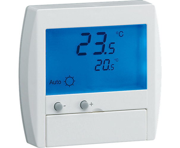 Thermostat digital semi-encastré avec entrée fil pilote Hager