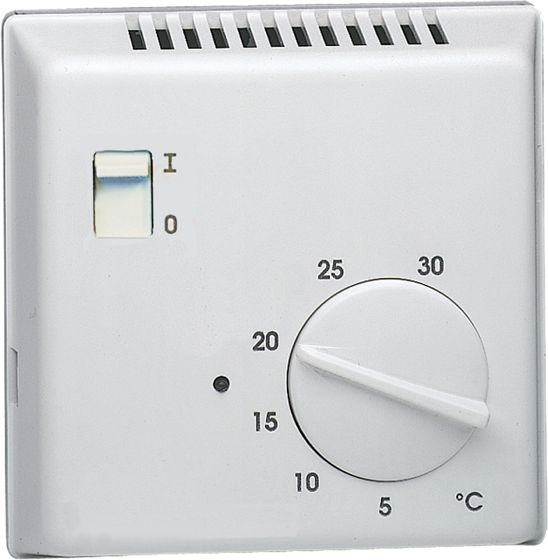 Thermostat ambiance électronique saillie chauf eau chaude sortie inverseur 230V Hager