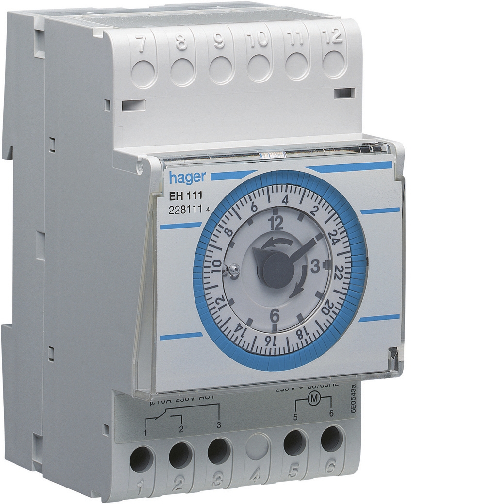 Interrupteur horaire électromécanique standard 1 voie Hager