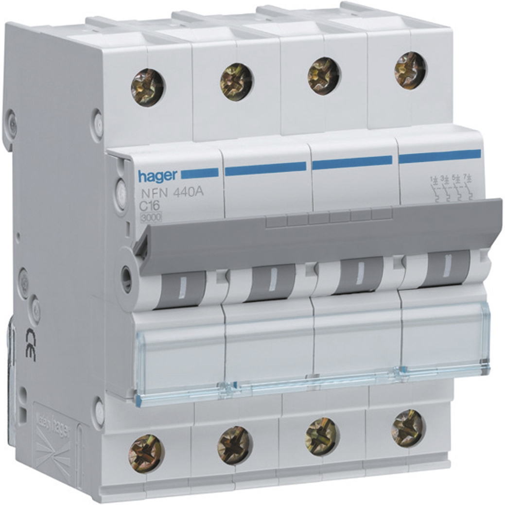  Disjoncteur 4P - Courbe C - 6/10 kA 