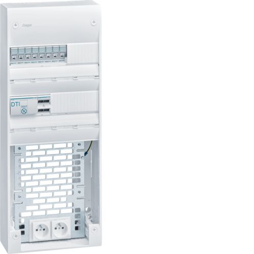 Coffret de communication VDI 2 rangées 26 modules + platine grade 3 TV Hager