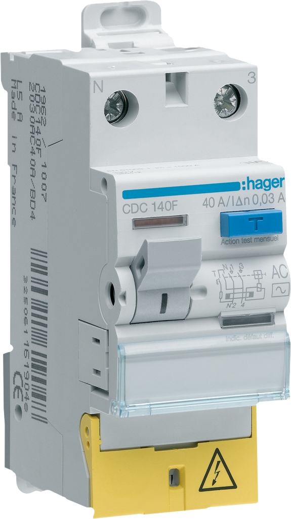  Interrupteur différentiel 2 P - Type AC 
