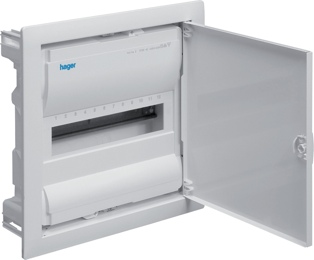 Coffret de distribution encastré Volta - 12 modules Hager