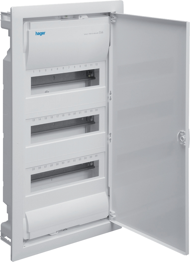 Coffret de distribution encastré Volta - 12 modules Hager