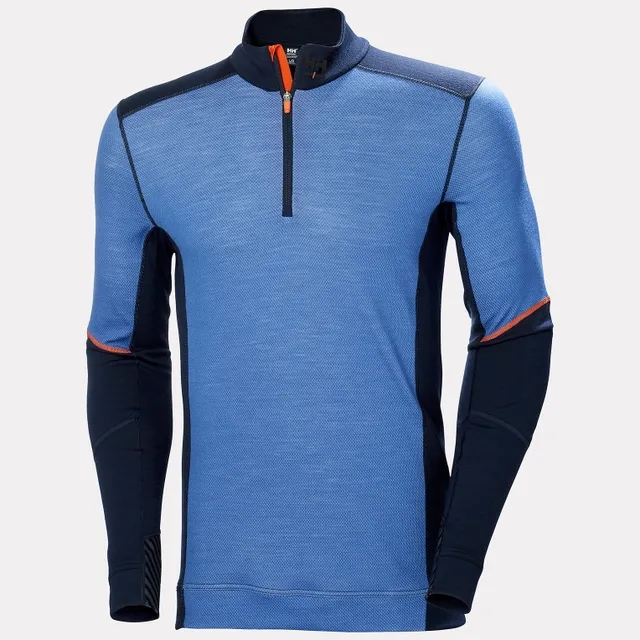 Tee-shirt demi-zippé laine de mérinos homme Lifa Merino marine / bleu Helly Hansen