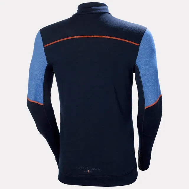 Tee-shirt demi-zippé laine de mérinos homme Lifa Merino marine / bleu Helly Hansen