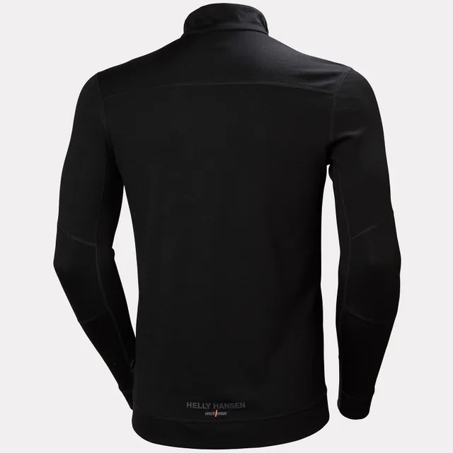 Tee-shirt demi-zippé laine de mérinos homme Lifa Merino noir Helly Hansen