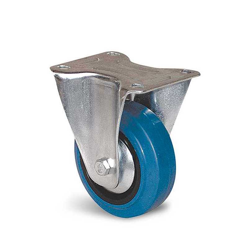 Roulette fixe moyeu lisse caoutchouc Ø 80 mm 80 kg Guitel Hervieu