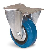 Roulette à platine fixe caoutchouc bleu pare-fils 150 kg Guitel Hervieu