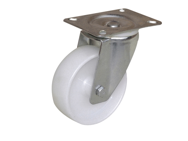Roulette à platine pivotante polyamide blanc Guitel Hervieu