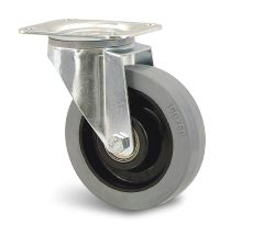 Roulette à platine pivotante caoutchouc élastique gris 350 kg Guitel Hervieu