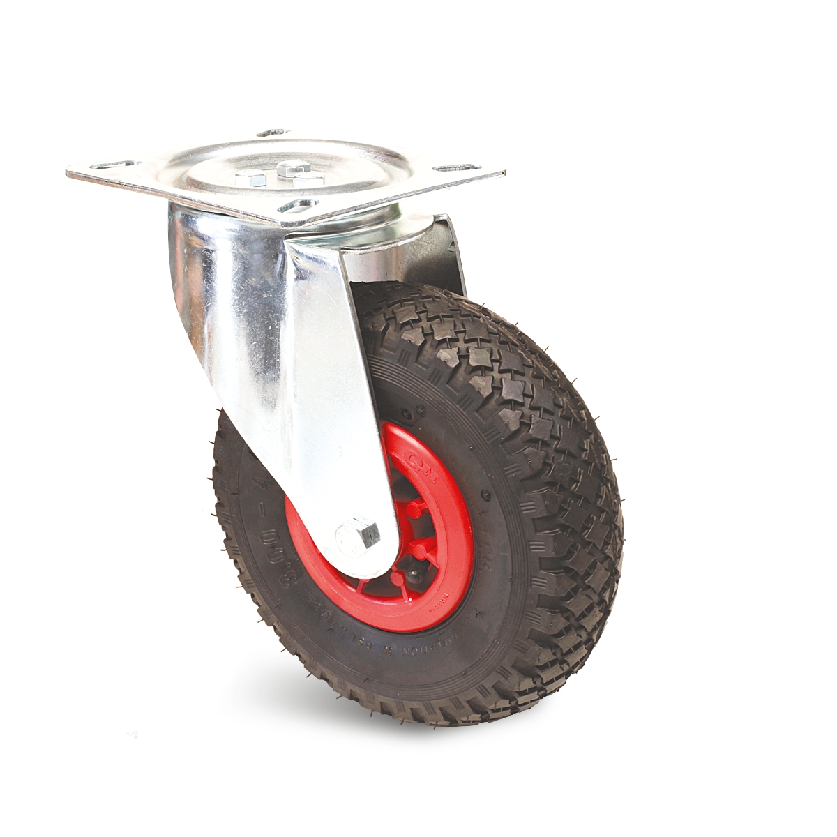 Roulette pivotante Resilex à platine roulement à rouleaux manutention douce pneumatique