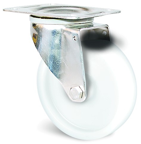 Roulette inox à platine pivotante polyamide blanc Ø 100 mm 150 kg Guitel Hervieu