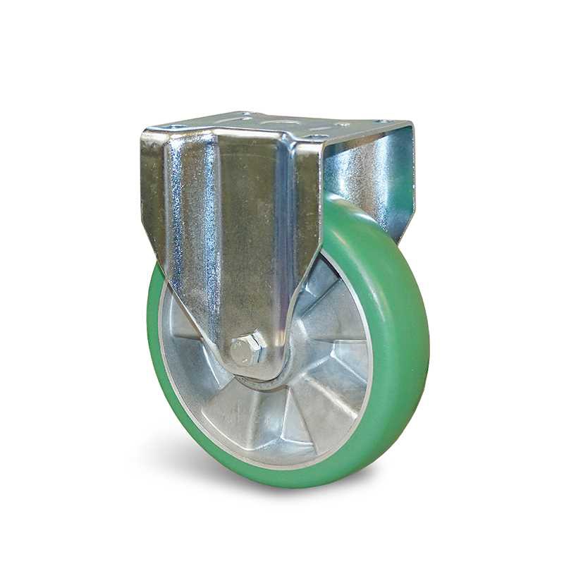 Roulette fixe U5R-215 à platine bombée à billes non tachant résistant