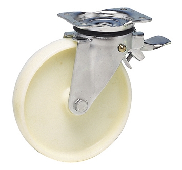 Roulette à platine pivotante à blocage polyamide blanc 400 kg Guitel Hervieu