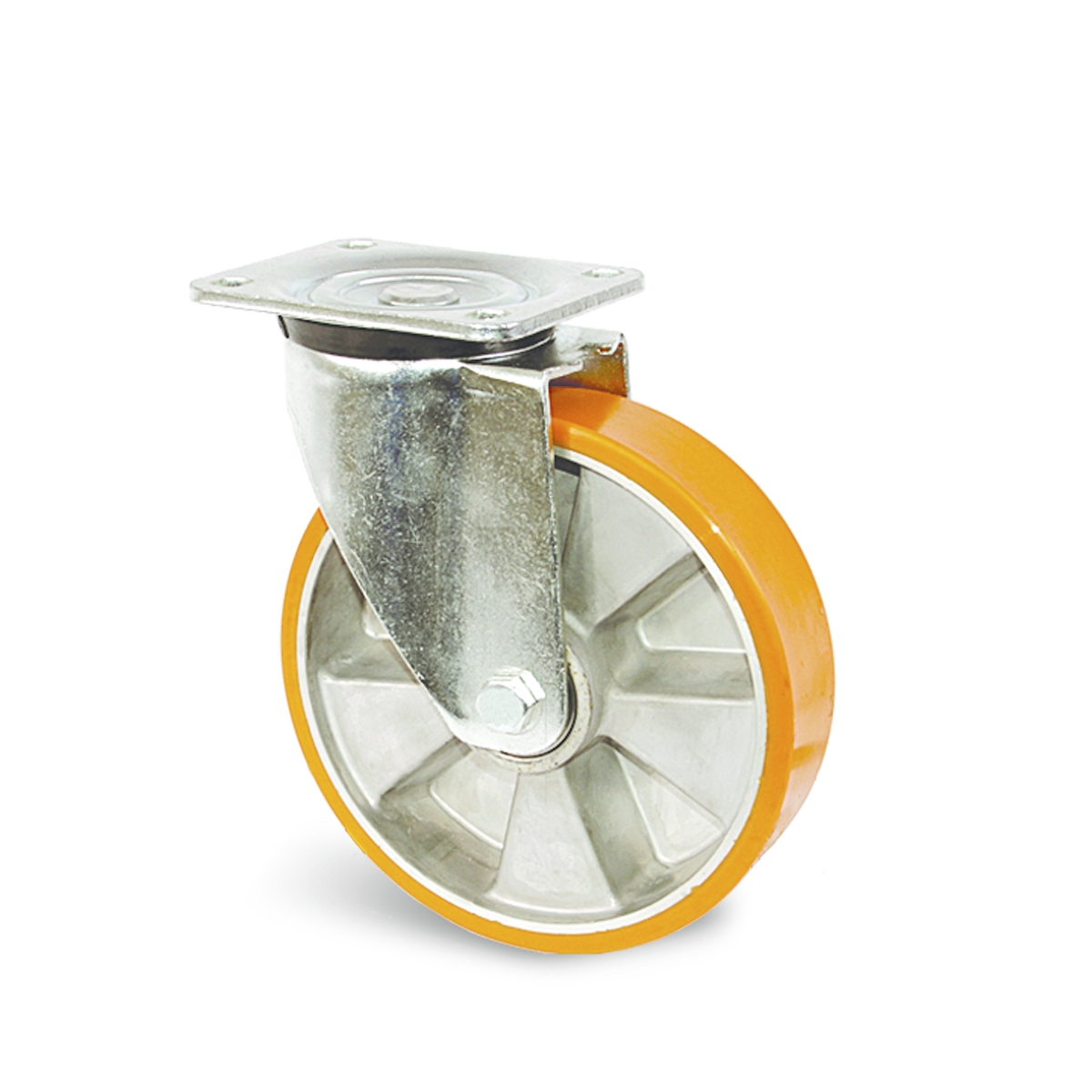 Roulette renforcée à platine pivotante aluminium polyuréthane Guitel Hervieu