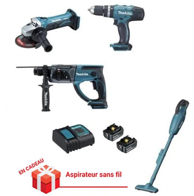 Kit 3 outils 18V + 2 batteries 3Ah Makita