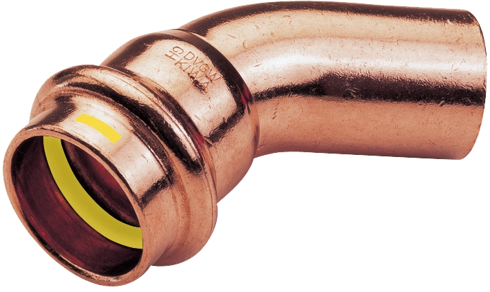 Coude 45° cuivre à sertir B Press Gas MF Conex Bänninger