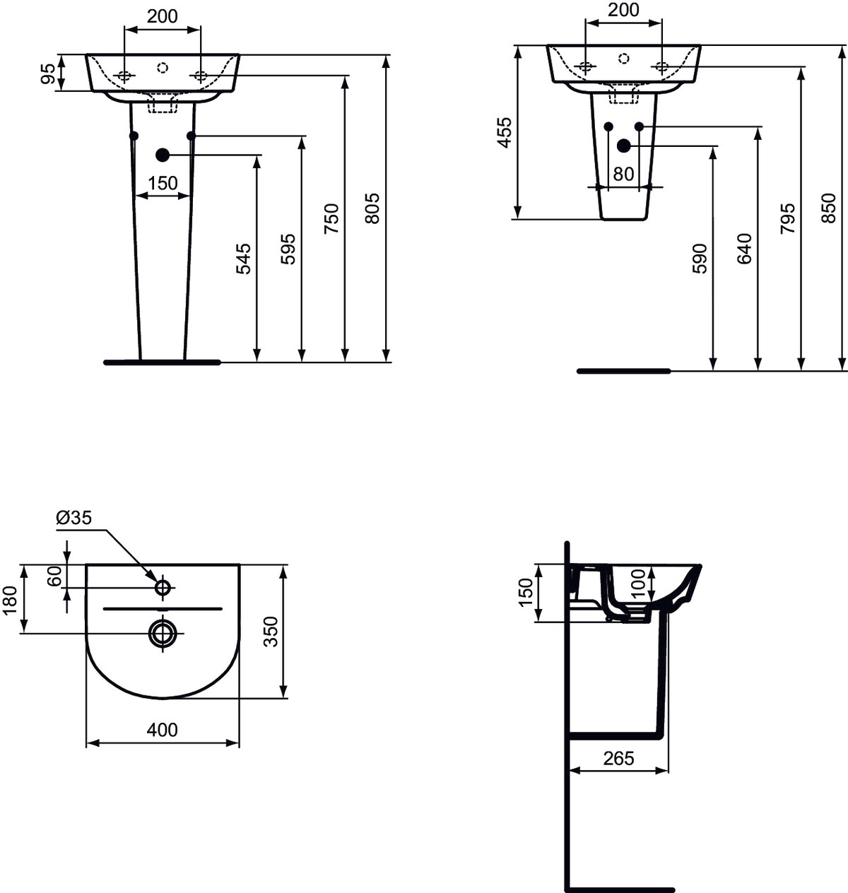 Lave-mains arc Connect Air Ideal Standard