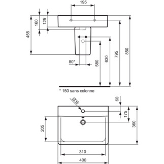 Lave-mains cube Connect Ideal Standard