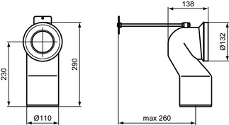 Pipe WC coudée J324867 Ideal Standard
