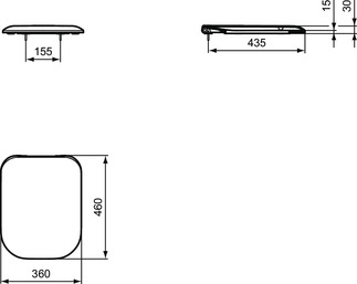 573025000 - Abattant WC Renova - Fixation le dessus - Fermeture