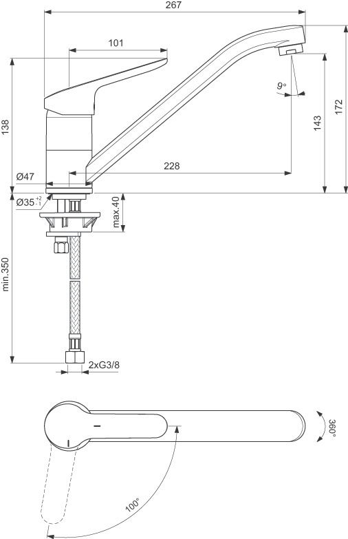 Mitigeur évier Okyris D0594AA Porcher