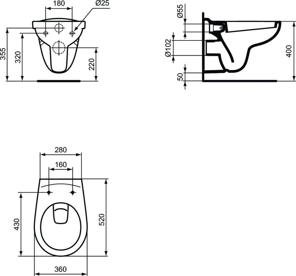 Cuvette WC suspendue Ulysse Porcher