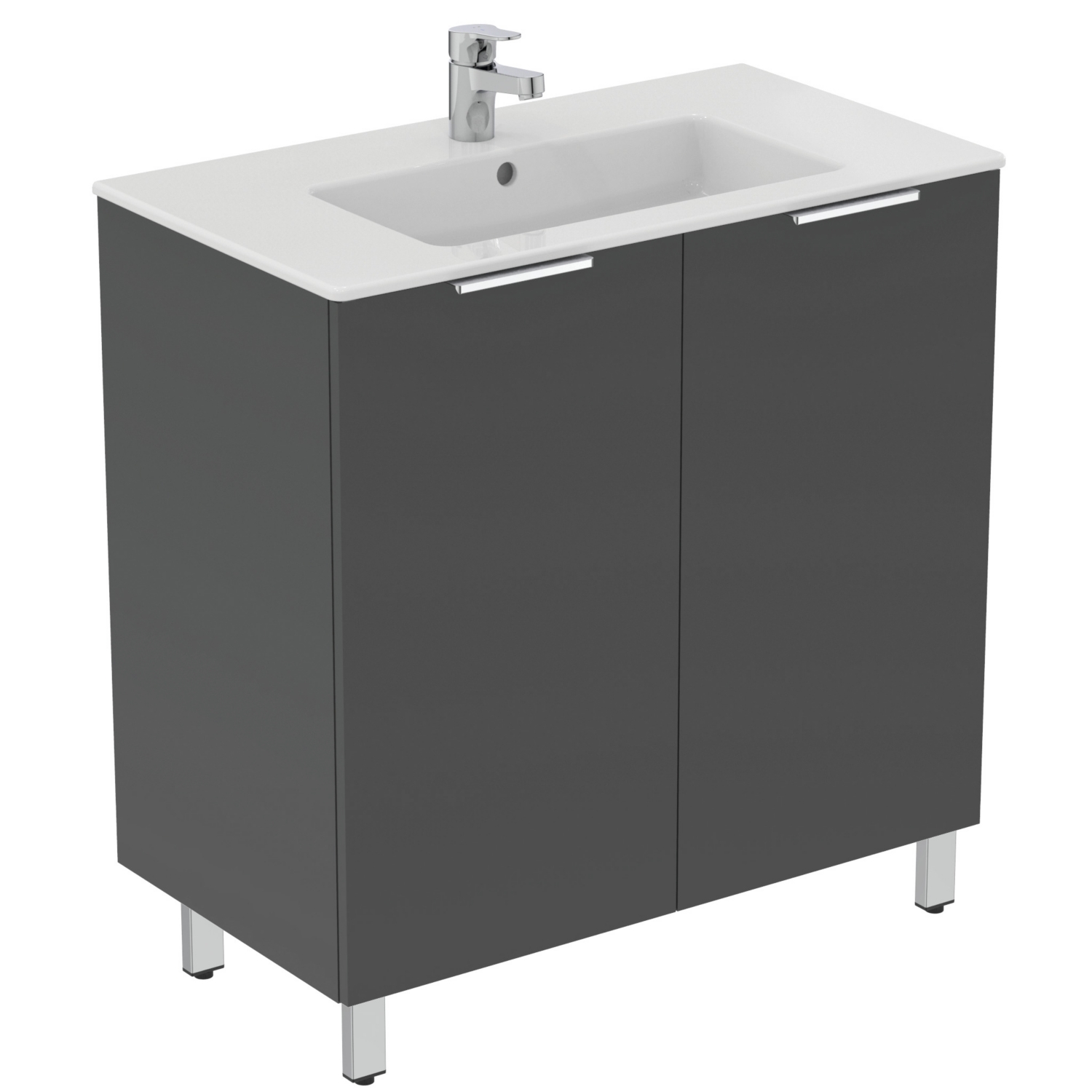 Meuble sous-plan et plan vasque Ulysse+ sur pieds 2 portes - 80 cm Porcher