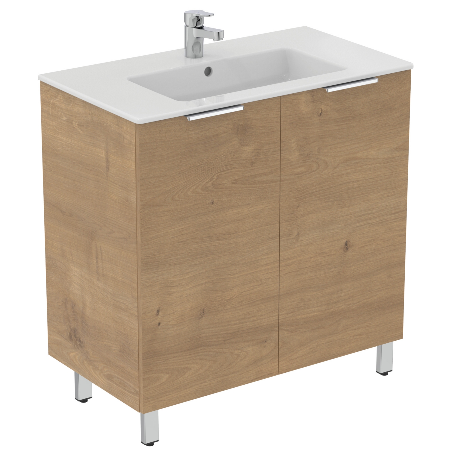 Meuble sous-plan et plan vasque Ulysse+ sur pieds 2 portes - 80 cm Porcher