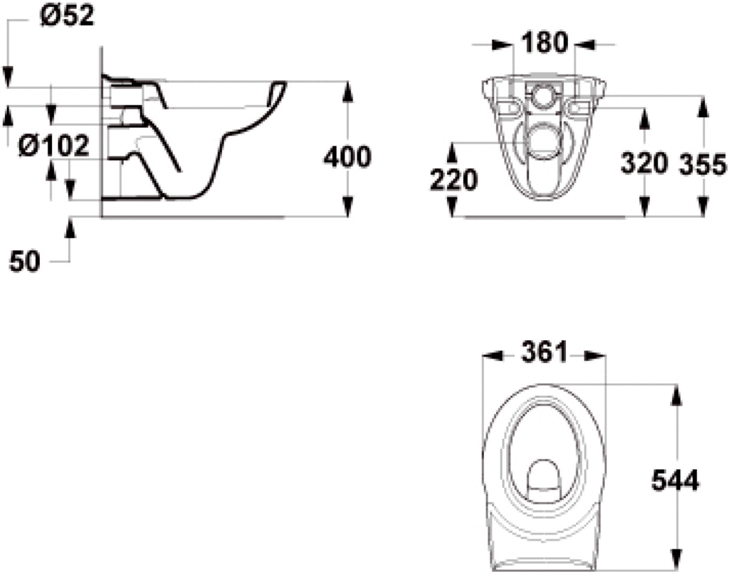 Cuvette WC suspendue Esculape avec assise ergonomique Porcher