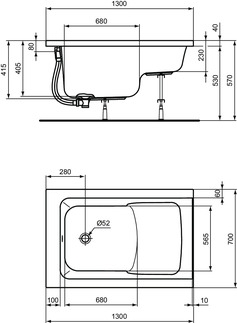 Baignoire sabot Connect Air Ideal Standard