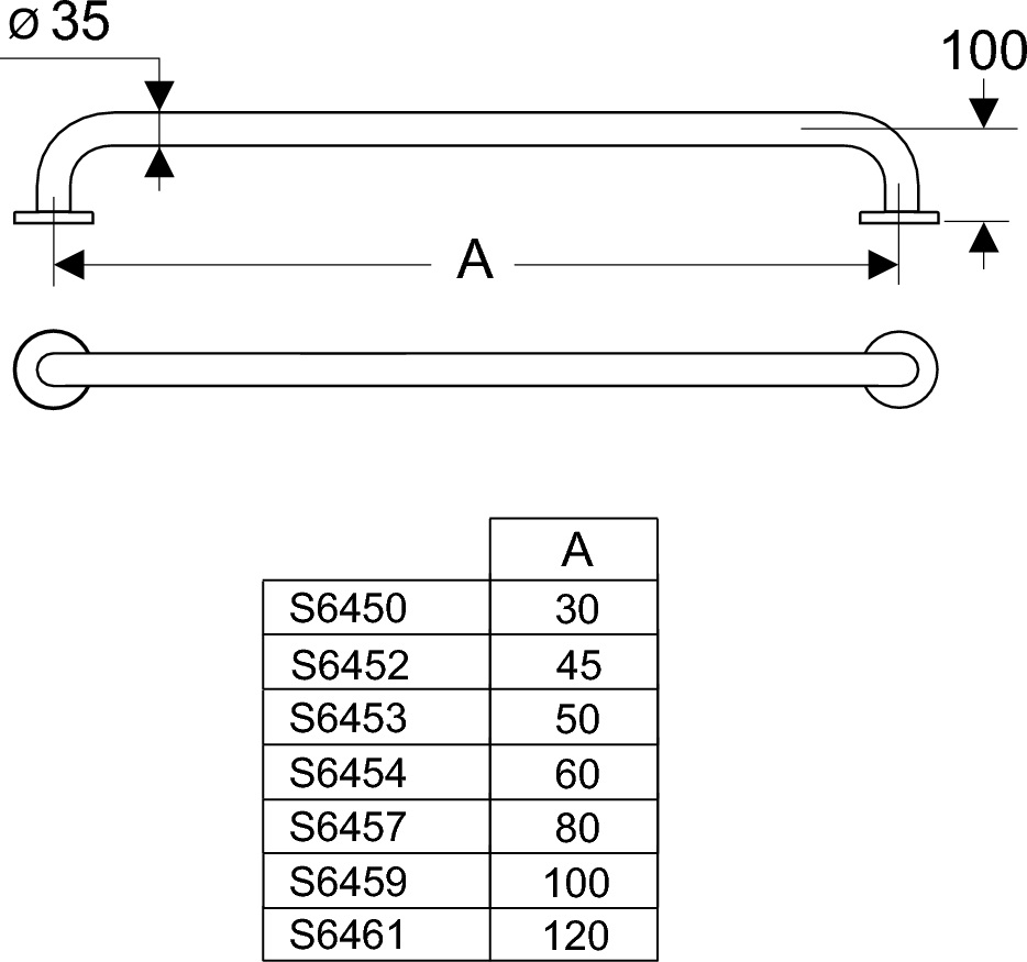 Barre de maintien Matura - Contour 21 Porcher