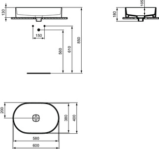 Vasque à poser Strada II ovale Ideal Standard