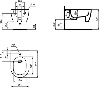 Bidet suspendu Blend Curve T375001 Ideal Standard