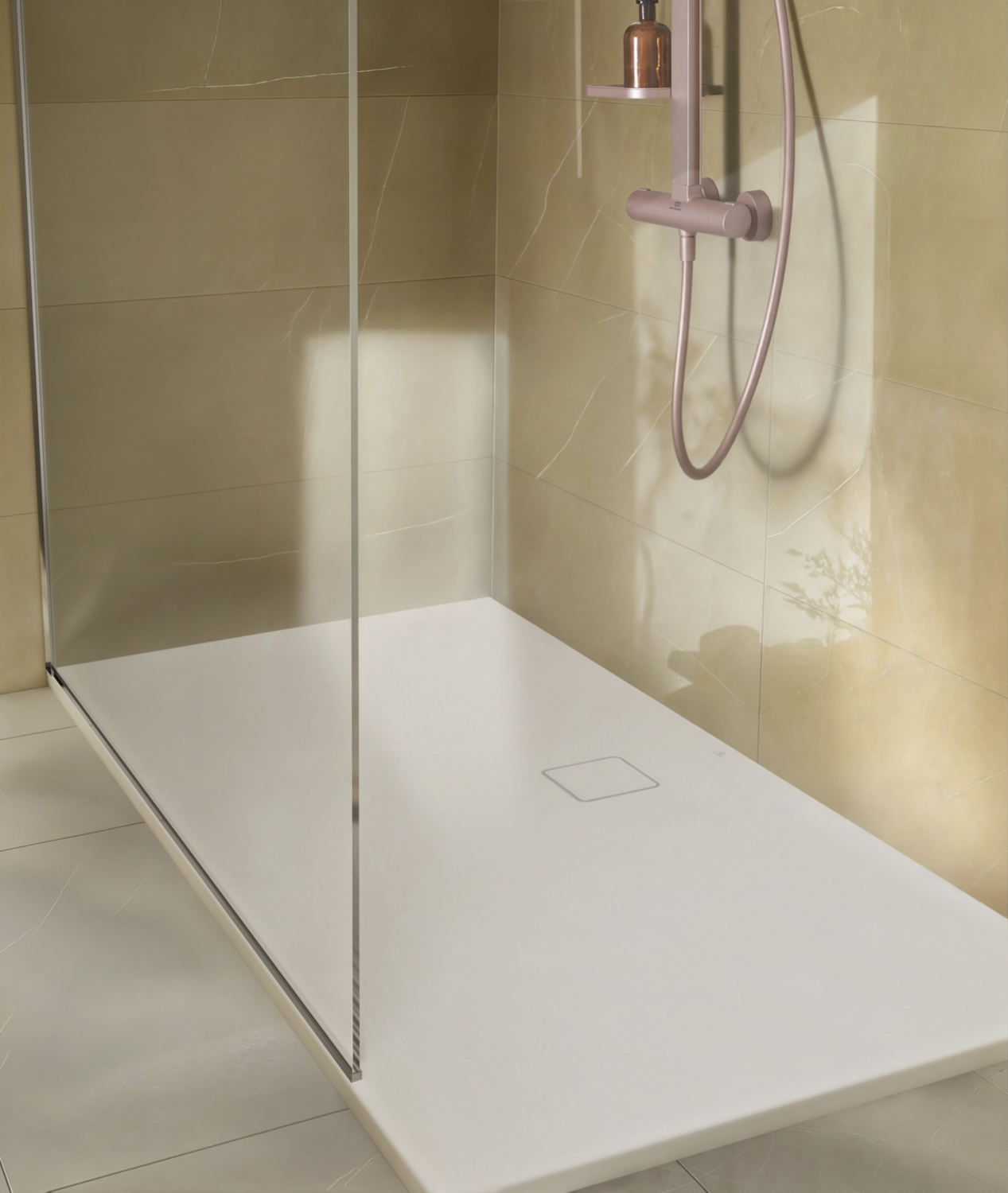 Receveur Ultra Flat Evo ultra-plat rectangulaire antidérapant à poser ou à encastrer - Bonde sur la longueur Ideal Standard