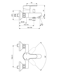 Mitigeur bain-douche Olyos D1145AA Porcher