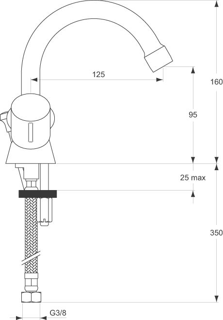 Mélangeur bidet Ulysse - Tête à clapet D1613AA Porcher