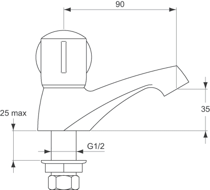 Robinet simple Ulysse - Tête à clapet D1625AA Porcher