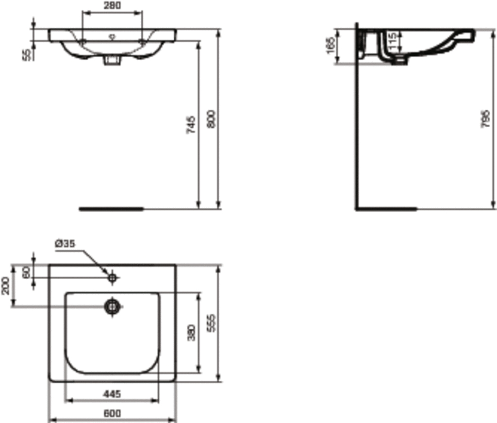 Plan vasque Connect Freedom Ideal Standard