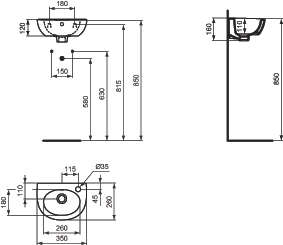 Lave-mains Ulysse - 35 cm E898501 Porcher